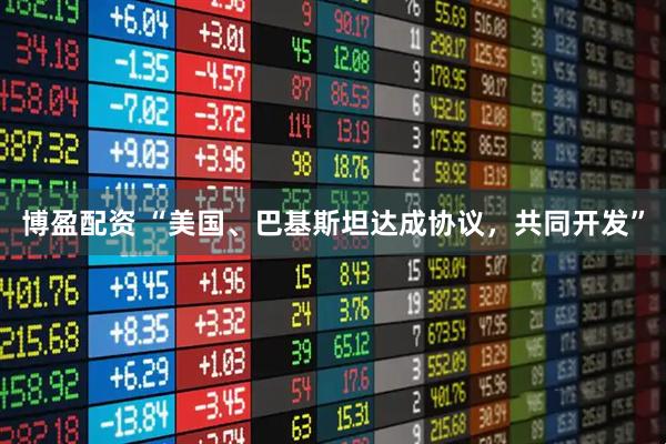 博盈配资 “美国、巴基斯坦达成协议，共同开发”