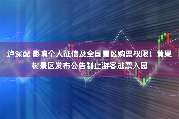 泸深配 影响个人征信及全国景区购票权限！黄果树景区发布公告制止游客逃票入园